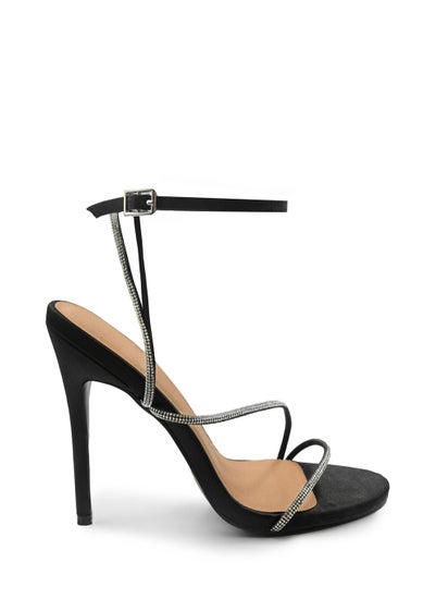 Where's That From Black Silk Jovie Stiletto High Heels