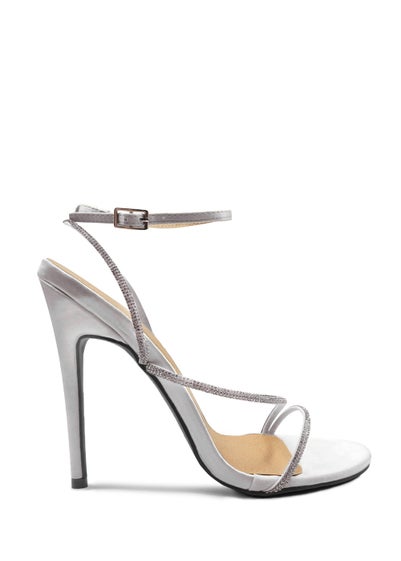 Where's That From Silver Silk Jovie Stiletto High Heels