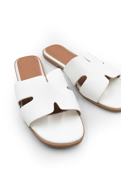 Where's That From White Pu Mae Strapped Slider Sandals