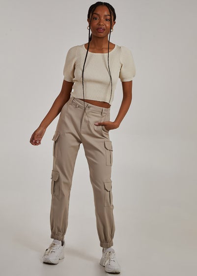 Pink Vanilla Stone Multi Pocket Cuffed Cargo Pant