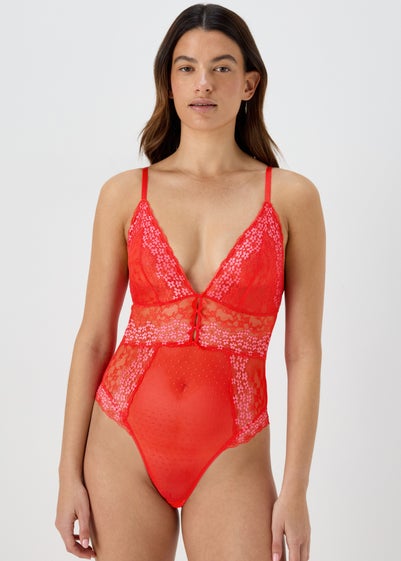 Red Two Tone Bodysuit - Size 8
