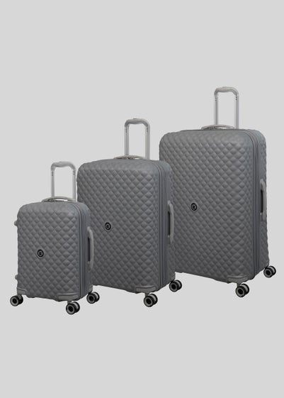 IT Grey Quilted Hard Shell Suitcase - Cabin