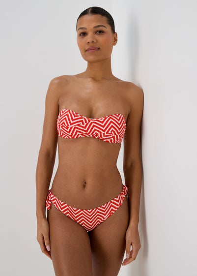 Orange Twist Stripe Bikini Bottoms - Size 6