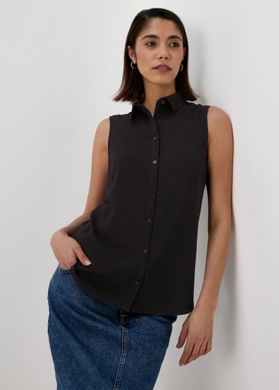 Black Sleeveless Shirt - Size 8