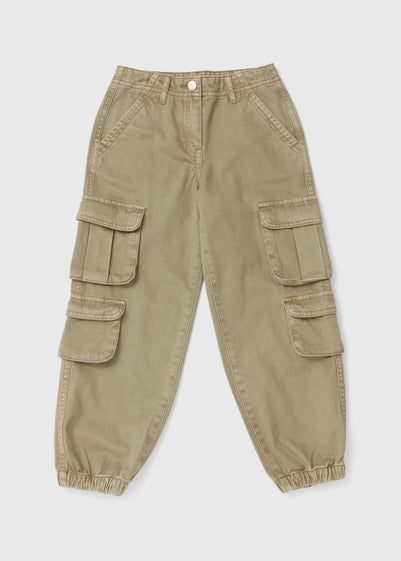 Girls Khaki Cargo Pants (7-15yrs) - Age 7 Years