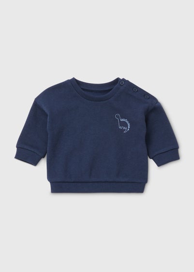 Baby Blue Dinosaur Print Sweatshirt (Newborn-23mths) - Newborn