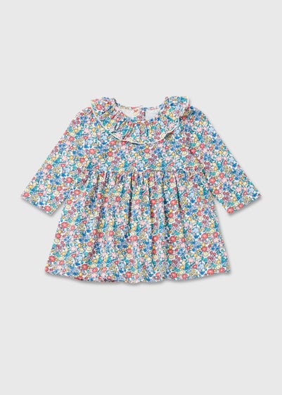 Baby Multicoloured Floral Print Long Sleeve Dress (Newborn-23mths)