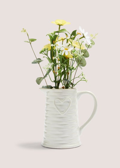 Cream Jug with Flowers (34cm x 17cm x 12cm)
