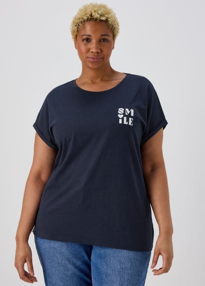 Navy Smile T-Shirt - XXL