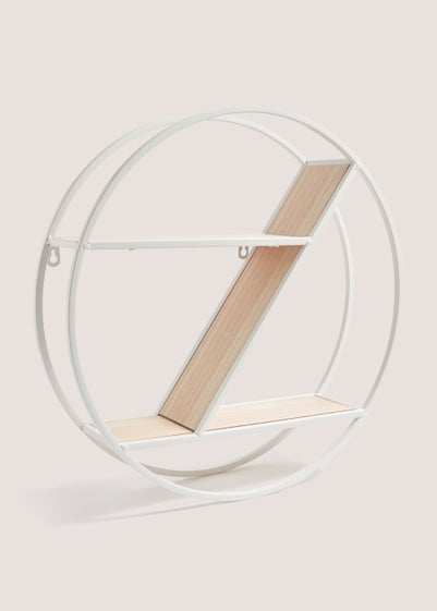 White Metal Round Shelf (50x50x12cm)