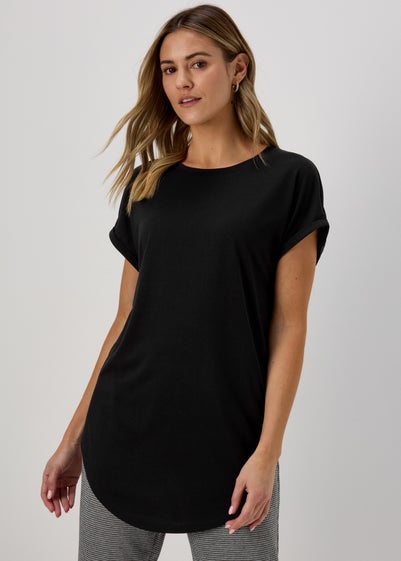 Black Longline T-Shirt - Small