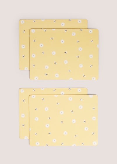 4 Pack Bee and Daisy Cork Placemats (21cm x 29cm)