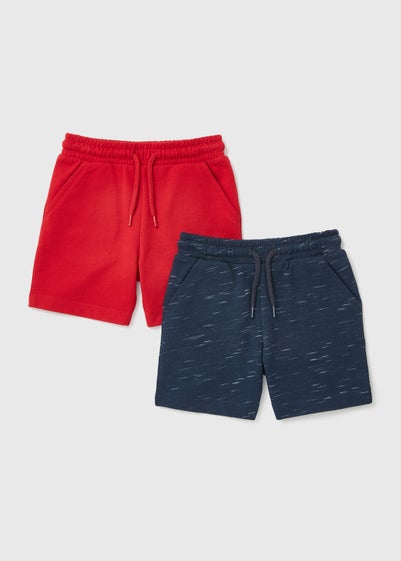 Boys 2 Pack Red & Navy Shorts - 1 to 1 half years