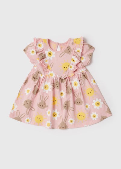 Girls Pink Easter Bunny Dress (Newborn-23mths) - Newborn