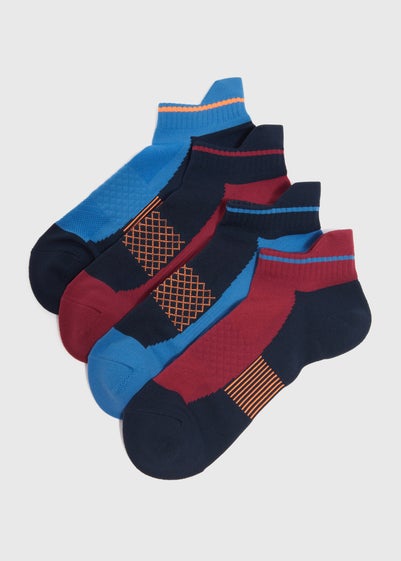 Souluxe 4 Pack Multicoloured Sports Socks - Sizes 6 - 8.5
