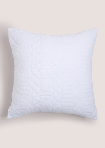 White Geo Print Pinsonic Cushion (40cm x 40cm)