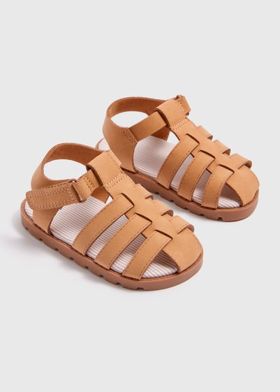 Boys Tan Caged Sandals (Younger 4-12yrs)