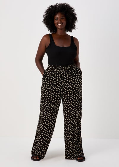 Black Spot Design Wide Leg Trousers