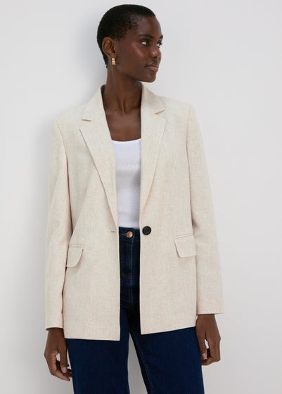 Khaki Linen Blazer Matalan