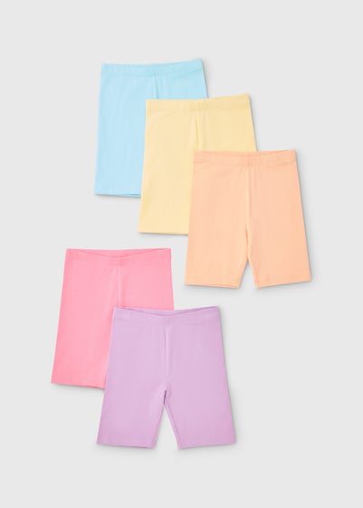 Girls 5 Pack Multicolour Cycling Shorts (1-7yrs) - 1 to 1 half years