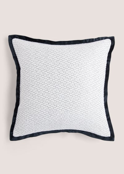 White Mono Oxford Edge Cushion