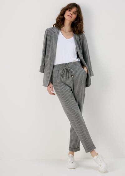 Et Vous Grey Pinstripe Ponte Joggers