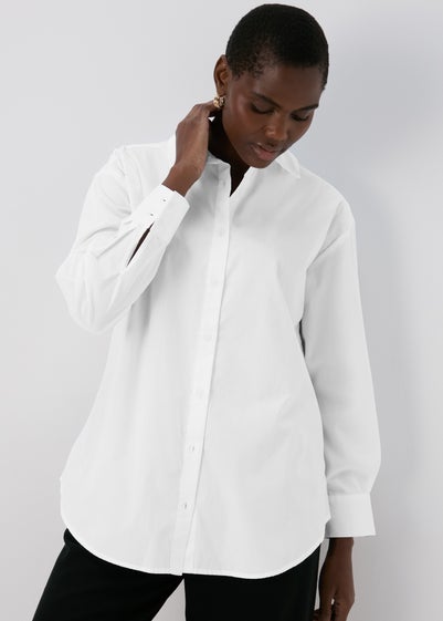 White Cotton Shirt - Size 8