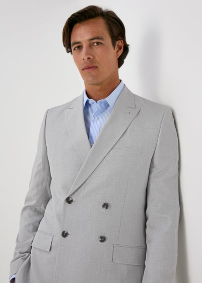 Taylor & Wright Grey Turner Double Breasted Slim Fit Jacket - 38 Chest Short