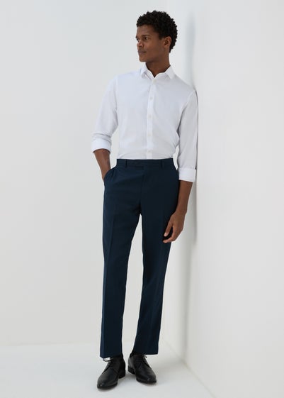 Taylor & Wright Navy Albarn Tailored Fit Trousers - 32 Waist 29 Leg