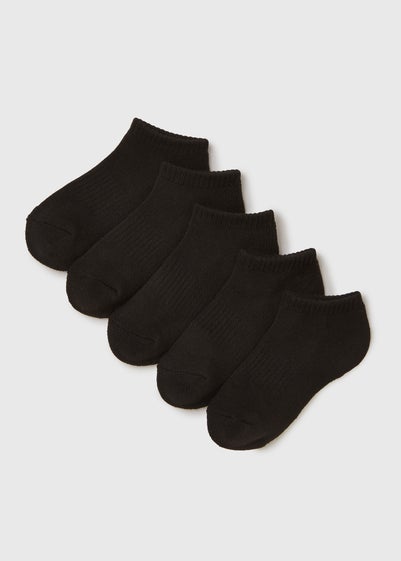 5 Pack Black Trainer Socks (Younger 6-Older 5.5)