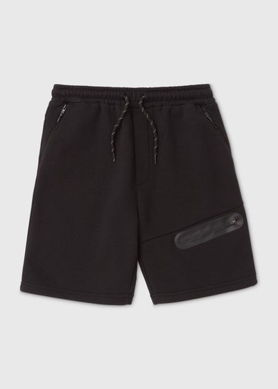 Boys Black Jogger Shorts (7-13yrs)