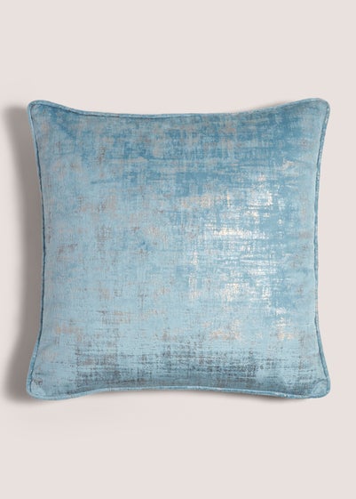 Blue Foil Velvet Cushion