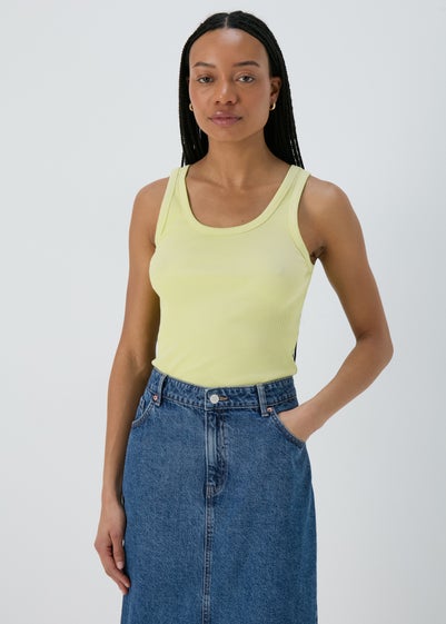 Lime Scoop Neck Ribbed Jersey Vest