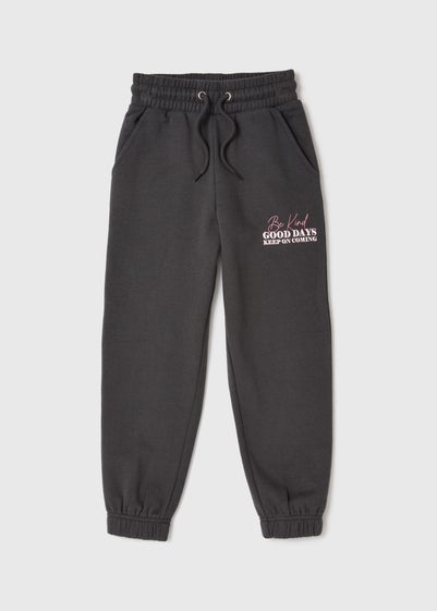 Girls Charcoal Good Days Joggers (7-15yrs) - Age 7 Years