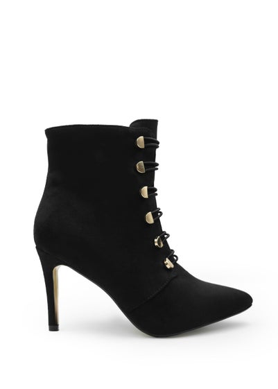 Where's That From Black Suede Blythe Pointed Toe Ankle Boots