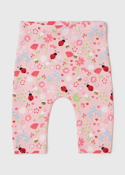 Baby Pink Floral Print Leggings (Newborn- 23mths) - Newborn