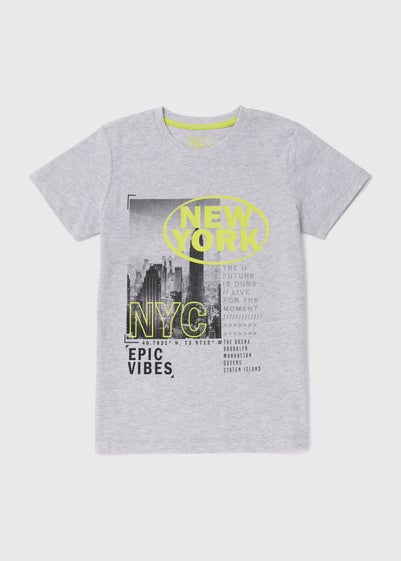 Boys Grey New York T-Shirt (7-13yrs)