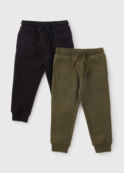 Boys 2 Pack Black & Khaki Joggers (1-7yrs)