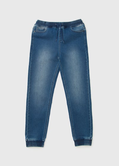 Boys Blue Rib Jersey Denim Jeans (7-13yrs)