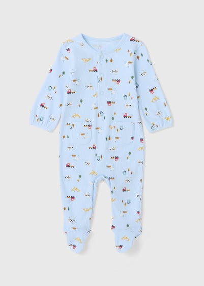 Blue Rib Farm Sleepsuit (Tiny Baby-18mths)