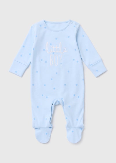 Baby Blue Little Boy Sleepsuit (Tiny Baby-18mths)