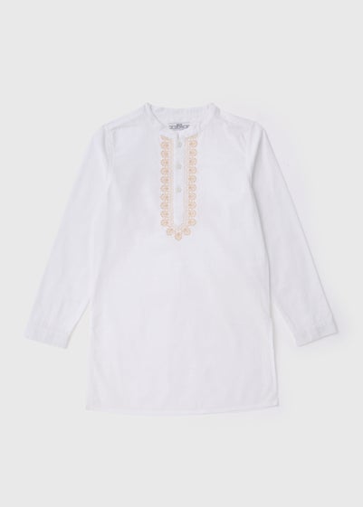 Kids White Eid Shirt (1-7yrs) - 1 to 1 half years