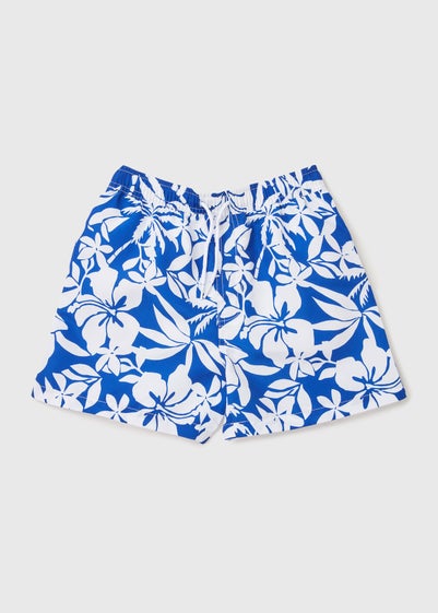 Boys Blue Floral Swim Shorts (6-11yrs) - Age 6 - 7 Years