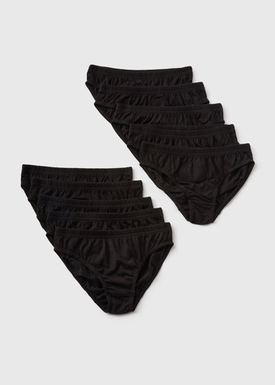 Boys 10 Pack Black Briefs (2-13yrs)