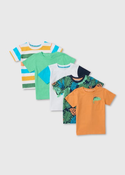 Boys 5 Pack Jungle Print T-Shirts (1-7yrs)