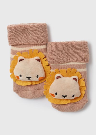 Lion Rattle Baby Socks (Newborn-12mths)