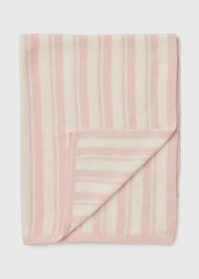 Baby Pink & Cream Knitted Blanket