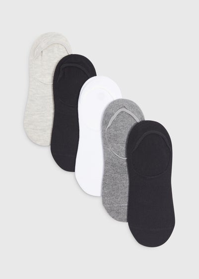 Girls 5 Pack Black Mono Invisible Socks (2-12yrs)