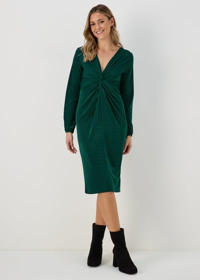 Green Front Knot Dress - Size 8