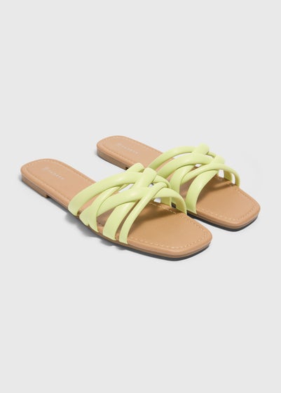 Lime Strappy Mules